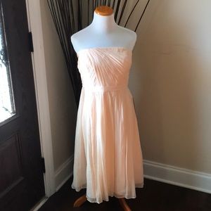 Peach J. Crew Mindy Dress in Silk Chiffon